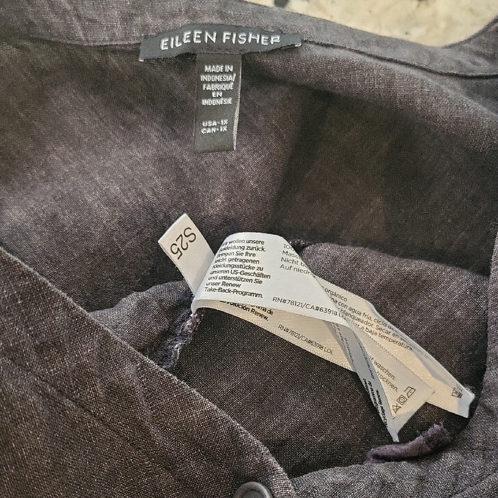 Eileen Fisher Charcoal Linen Vest and Pants Set - Picture 7 of 14